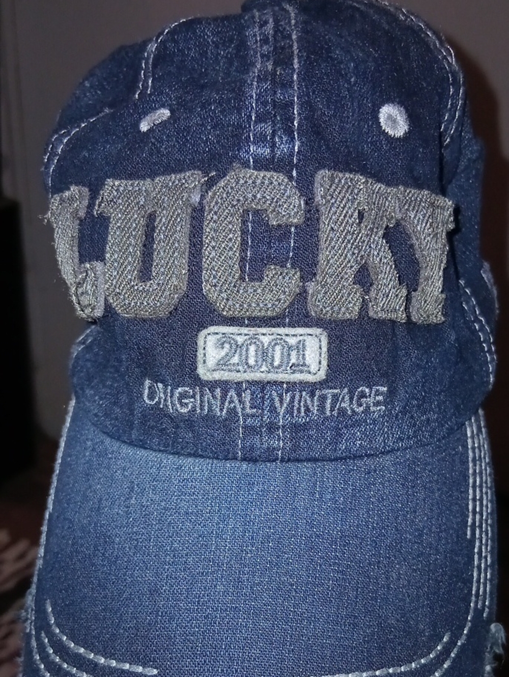Original Vintage Lucky 2001 Men's Denim Baseball Cap - Blue -